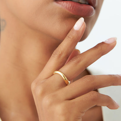 14K Amorphic Shape Ring | Abstract Art Jewelry | Statement Band for Women | VLOVE