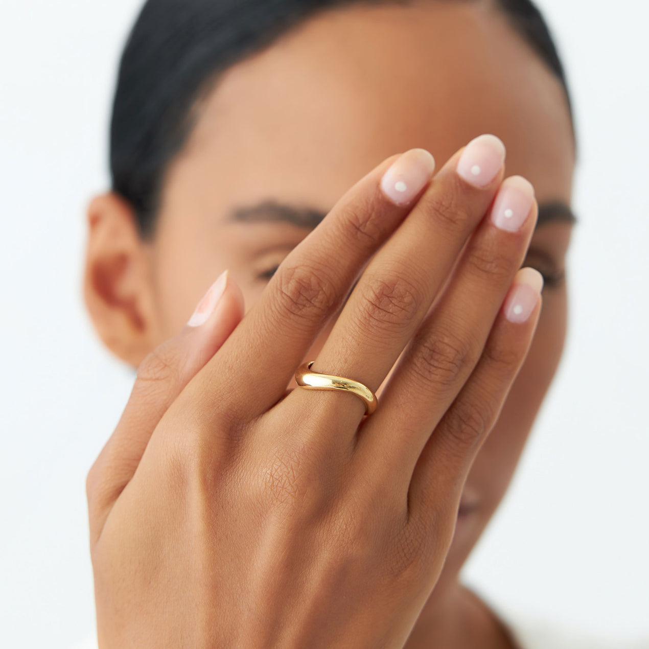 14K Amorphic Shape Ring | Abstract Art Jewelry | Statement Band for Women | VLOVE