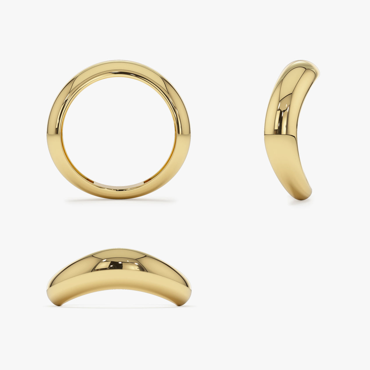 14K Amorphic Shape Ring | Abstract Art Jewelry | Statement Band for Women | VLOVE