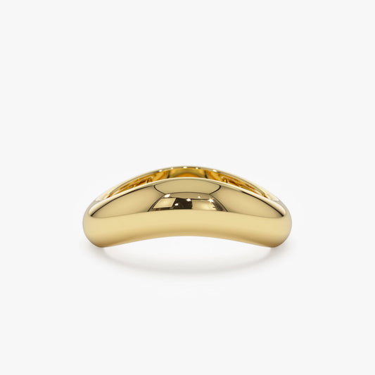 14K Amorphic Shape Ring | Abstract Art Jewelry | Statement Band for Women | VLOVE