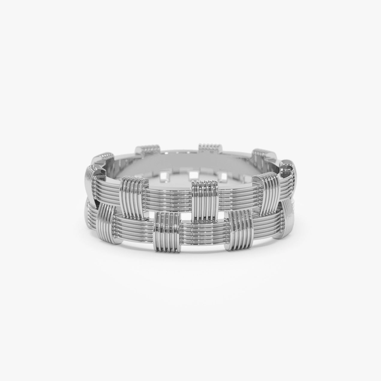 14K Ribbed Woven Ring | Textured Stacking Band | Bohemian Jewelry for Women | VLOVE