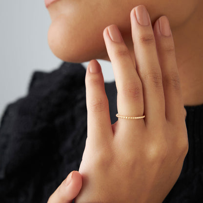 14K Beaded Wedding Band | Milgrain Edge Ring | Vintage Inspired Bridal Jewelry | Comfort Fit