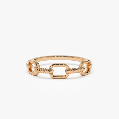 14K Twisted Rope Ring | Solid Gold Stackable Band | Textured Jewelry for Women