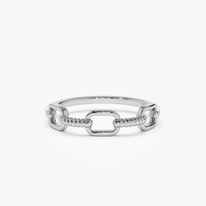 14K Twisted Rope Ring | Solid Gold Stackable Band | Textured Jewelry for Women