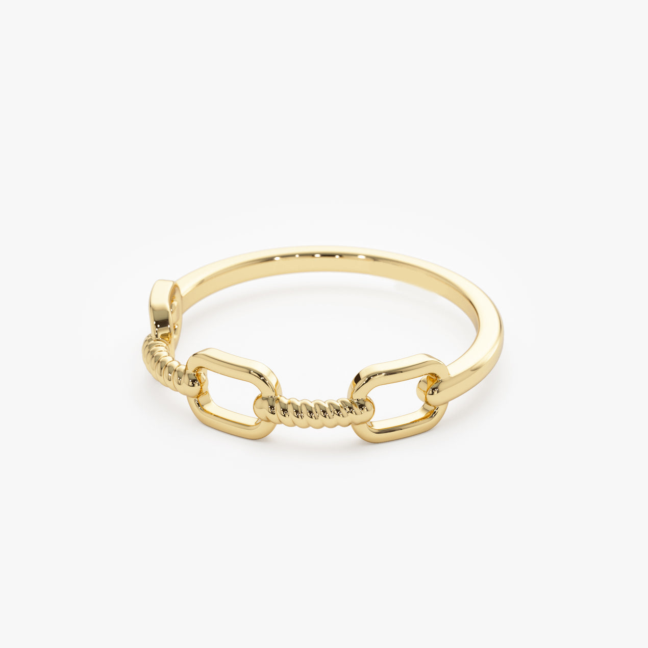 14K Twisted Rope Ring | Solid Gold Stackable Band | Textured Jewelry for Women