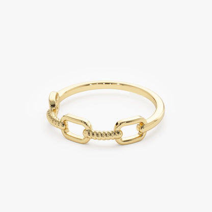 14K Twisted Rope Ring | Solid Gold Stackable Band | Textured Jewelry for Women
