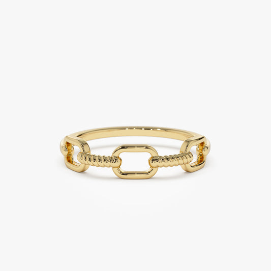 14K Twisted Rope Ring | Solid Gold Stackable Band | Textured Jewelry for Women