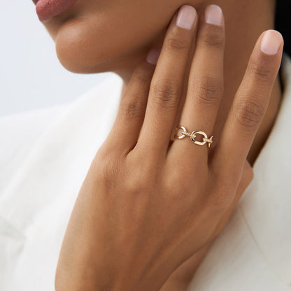 14K Twisted Rope Ring | Solid Gold Stackable Band | Textured Jewelry for Women | VLOVE