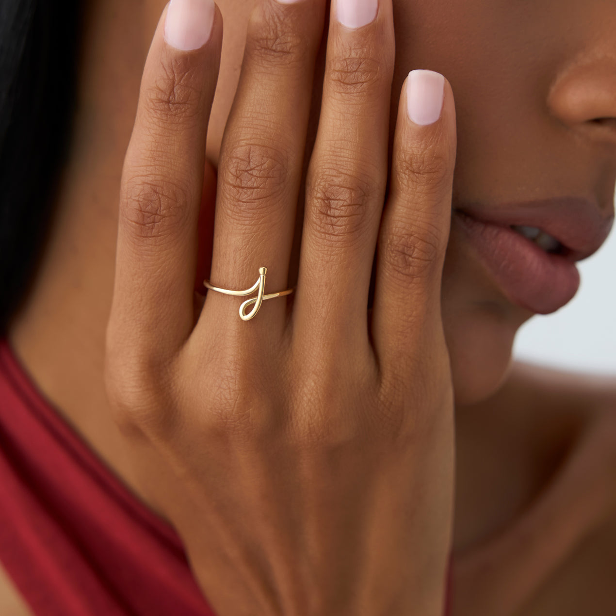 14K Wire Letter Ring | Custom Initial Jewelry | Minimalist Stackable Ring | Personalized Gift