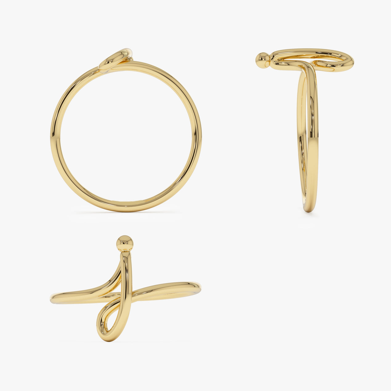 14K Wire Letter Ring | Custom Initial Jewelry | Minimalist Stackable Ring | Personalized Gift