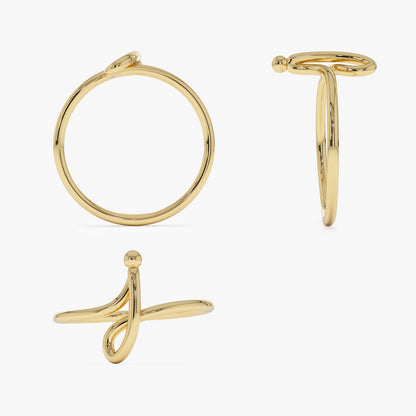 14K Wire Letter Ring | Custom Initial Jewelry | Minimalist Stackable Ring | Personalized Gift
