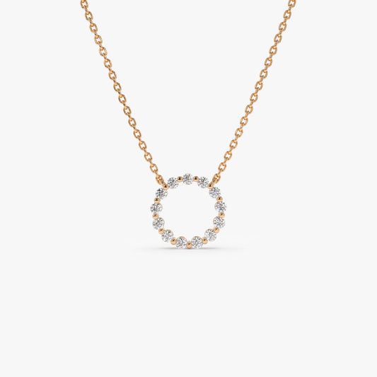 14K Gold Circle of Life Necklace | 0.25 CTW Diamond Symbol Pendant | Meaningful Jewelry Gift for Women | VLOVE