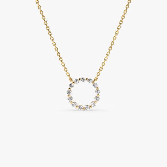 14K Gold Circle of Life Necklace | 0.25 CTW Diamond Symbol Pendant | Meaningful Jewelry Gift for Women | VLOVE