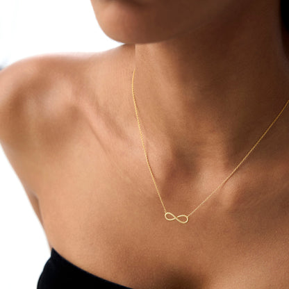 14K Twist Rope Infinity Necklace | Gold Symbol Pendant | Meaningful Jewelry Gift for Women | VLOVE