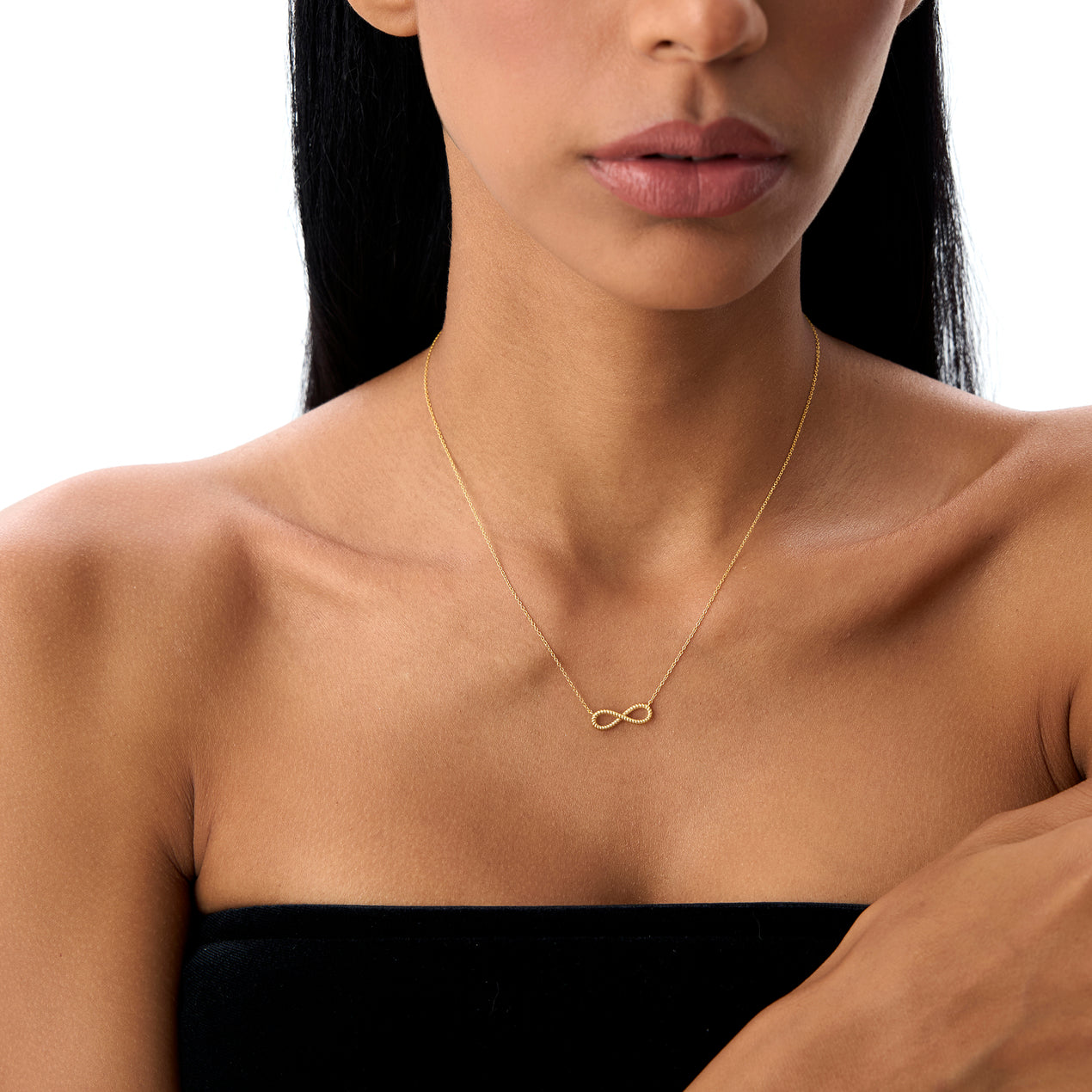 14K Twist Rope Infinity Necklace | Gold Symbol Pendant | Meaningful Jewelry Gift for Women | VLOVE