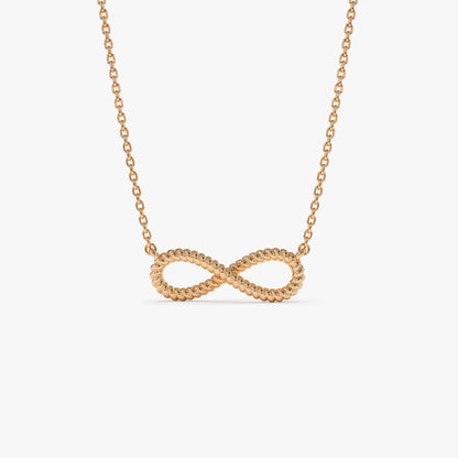 14K Twist Rope Infinity Necklace | Gold Symbol Pendant | Meaningful Jewelry Gift for Women | VLOVE