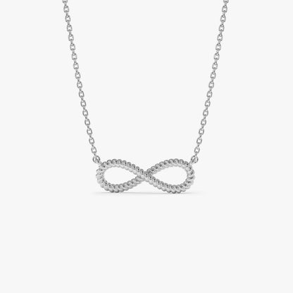 14K Twist Rope Infinity Necklace | Gold Symbol Pendant | Meaningful Jewelry Gift for Women | VLOVE