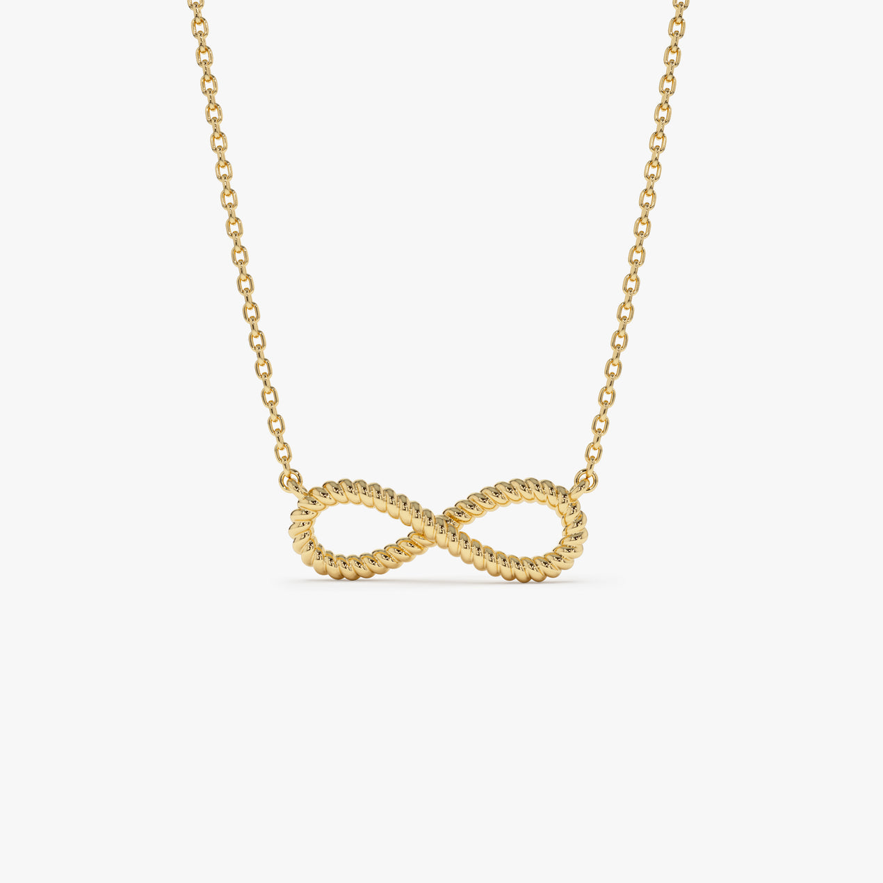 14K Twist Rope Infinity Necklace | Gold Symbol Pendant | Meaningful Jewelry Gift for Women | VLOVE