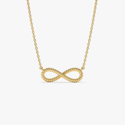 14K Twist Rope Infinity Necklace | Gold Symbol Pendant | Meaningful Jewelry Gift for Women | VLOVE