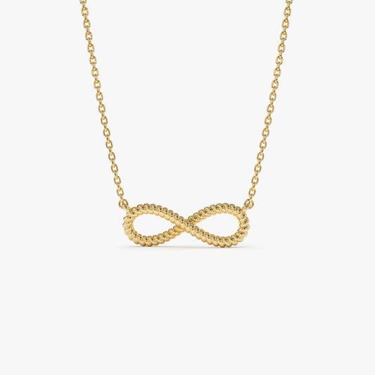 14K Twist Rope Infinity Necklace | Gold Symbol Pendant | Meaningful Jewelry Gift for Women | VLOVE