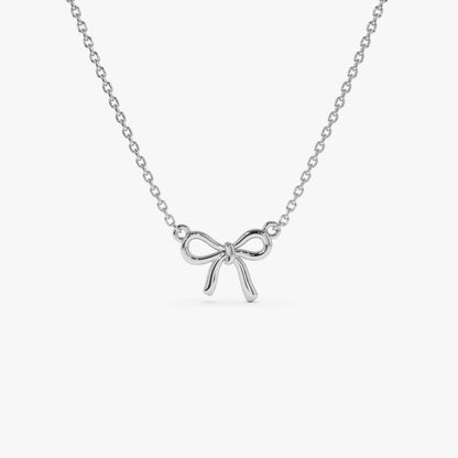 Ribbon Necklace | 14K Gold Minimalist Design | Dainty Chain for Layering | Everyday Jewelry
