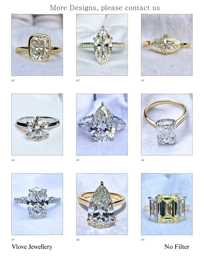 Super VLOVE Custom Jewelry Manufacturer Real Certified Natural Diamond Engagement Ring Marquise Diamond Bypass Flower Ring in 14K
