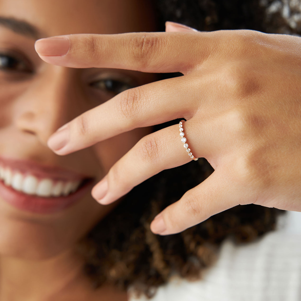 14K Solid Gold Diamond Wedding Band | 0.30 CTW Shared Prong Setting | Minimalist Stackable Ring | VLOVE