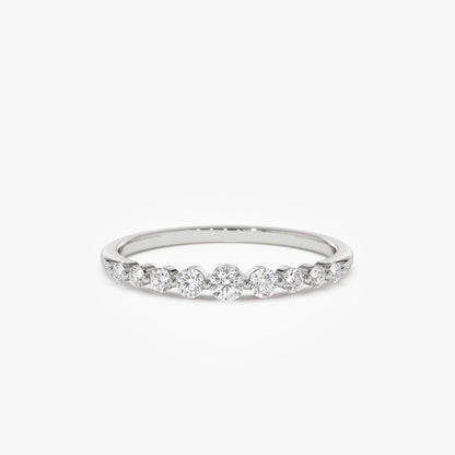 14K Solid Gold Diamond Wedding Band | 0.30 CTW Shared Prong Setting | Minimalist Stackable Ring | VLOVE