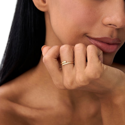 14K Open-End Rope Twist Ring | Adjustable Gold Band | Bohemian Stacking Jewelry for Women