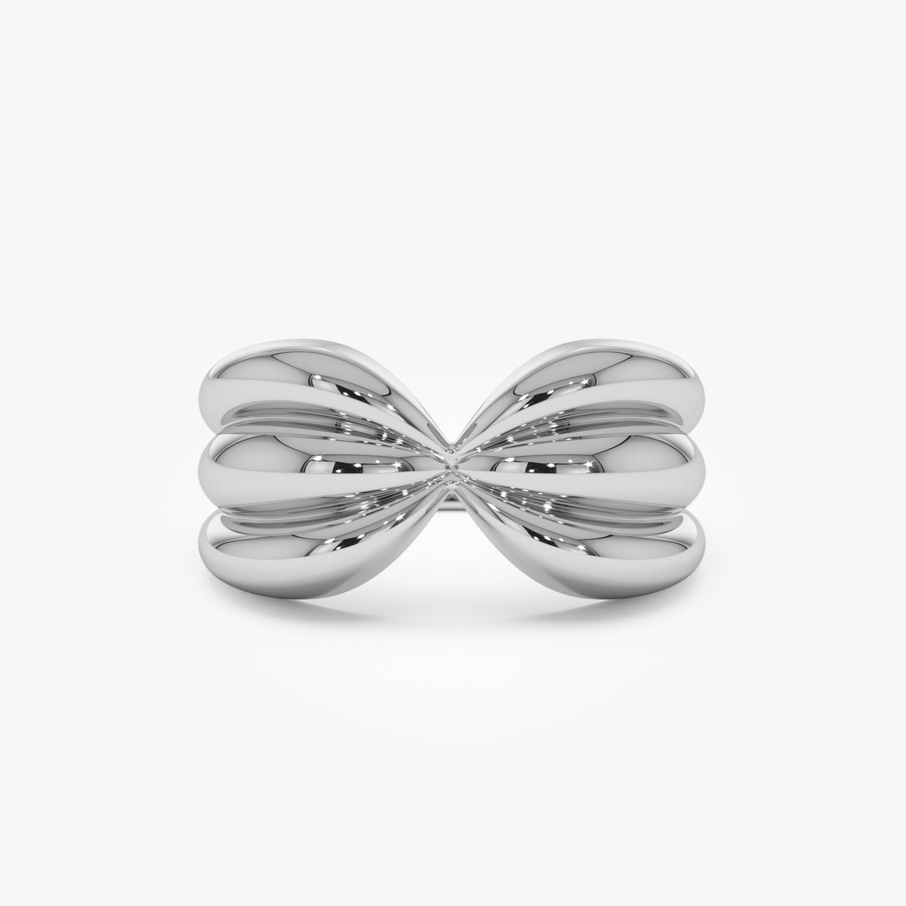 14K Gold Bowknot Ring | Vintage Style Sculpted Dome Band | 10MM Statement Jewelry for Women | VLOVE
