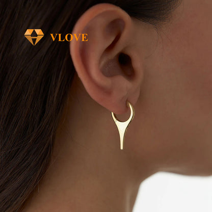 14K Gold Crawler Stud Earrings | Tiny Diamond Accent Earrings | Elegant Everyday Jewelry | VLOVE