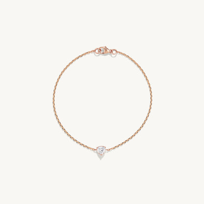 14K Gold Delicate Chain Bracelet with Diamond Accent | Minimalist Dainty Jewelry for Women | Everyday Fine Bracelet | VLOVE