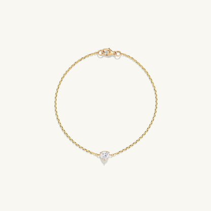 14K Gold Delicate Chain Bracelet with Diamond Accent | Minimalist Dainty Jewelry for Women | Everyday Fine Bracelet | VLOVE