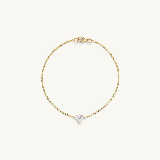14K Gold Delicate Chain Bracelet with Diamond Accent | Minimalist Dainty Jewelry for Women | Everyday Fine Bracelet | VLOVE