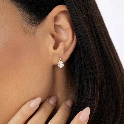 14K Pear Shaped Lab Grown Diamond Stud Earrings | 1.50 CTW Gold Earrings | Customizable Jewelry for Women | VLOVE