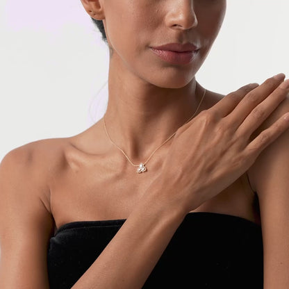 14K Baguette Diamond Clover Necklace | Solid Gold Lucky Charm Pendant | Women's Symbolic Jewelry | VLOVE
