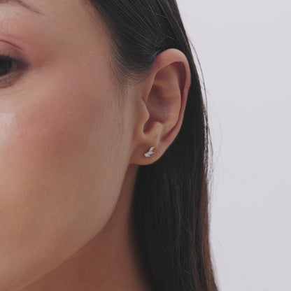 14k Marquise Shaped Diamond Mini Ear Climber