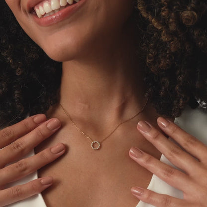14K Gold Circle of Life Necklace | 0.25 CTW Diamond Symbol Pendant | Meaningful Jewelry Gift for Women | VLOVE