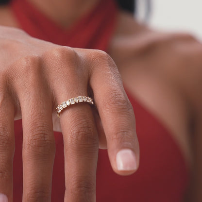 14k Emerald and Pear Shape Diamond Ring