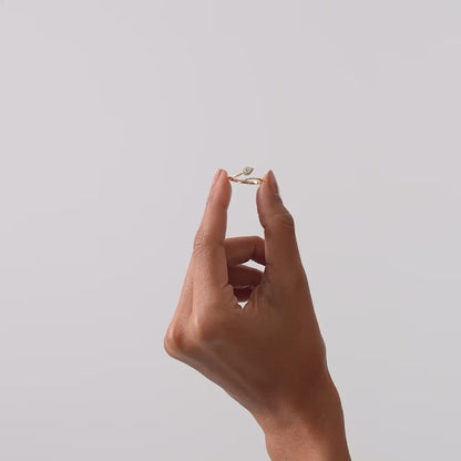 14K Pear-Shaped Diamond Wrap Ring