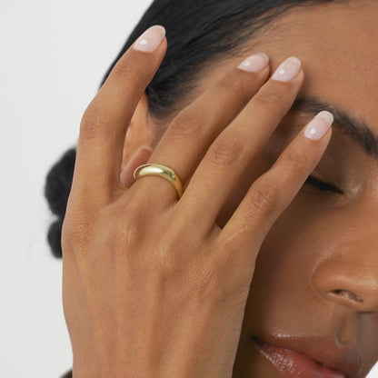 14K Amorphic Shape Ring | Abstract Art Jewelry | Statement Band for Women | VLOVE