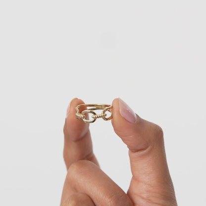 14K Twisted Rope Ring | Solid Gold Stackable Band | Textured Jewelry for Women | VLOVE