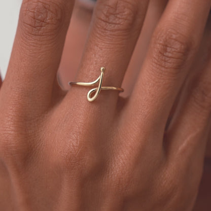 14K Wire Letter Ring | Custom Initial Jewelry | Minimalist Stackable Ring | Personalized Gift