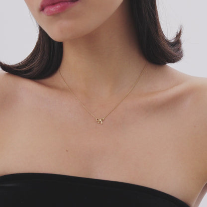Ribbon Necklace | 14K Gold Minimalist Design | Dainty Chain for Layering | Everyday Jewelry