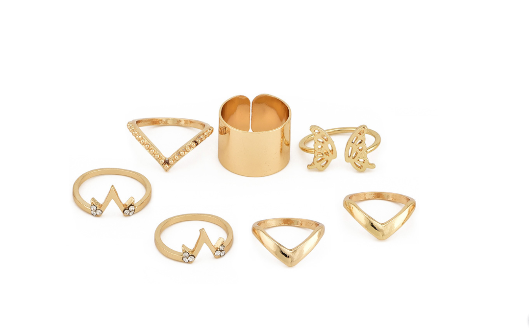 plain fashion stackable rings set