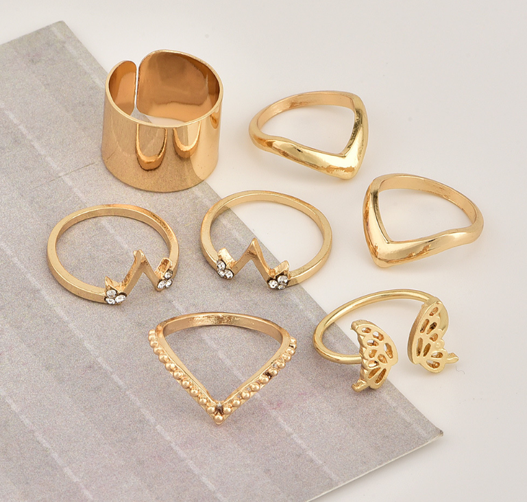 plain fashion stackable rings set