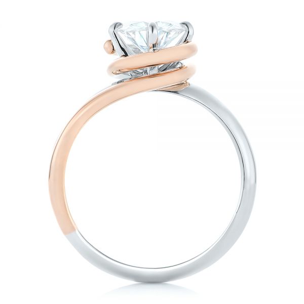 18K Solid Gold Diamond  Two-tone Engagement Ring