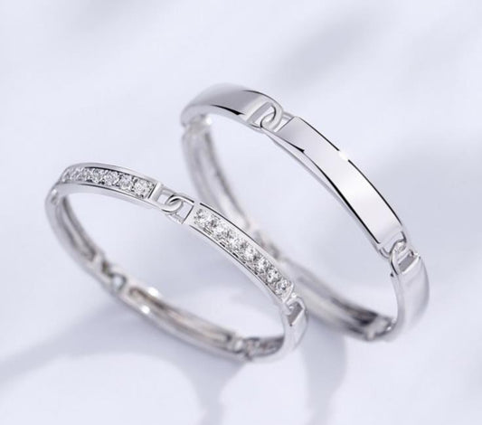 18K Solid Gold  Diamond wedding ring couple rings