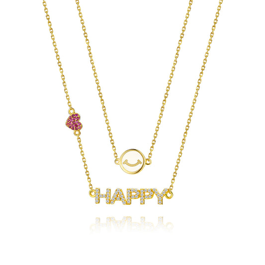 14K Gold Happy Necklace