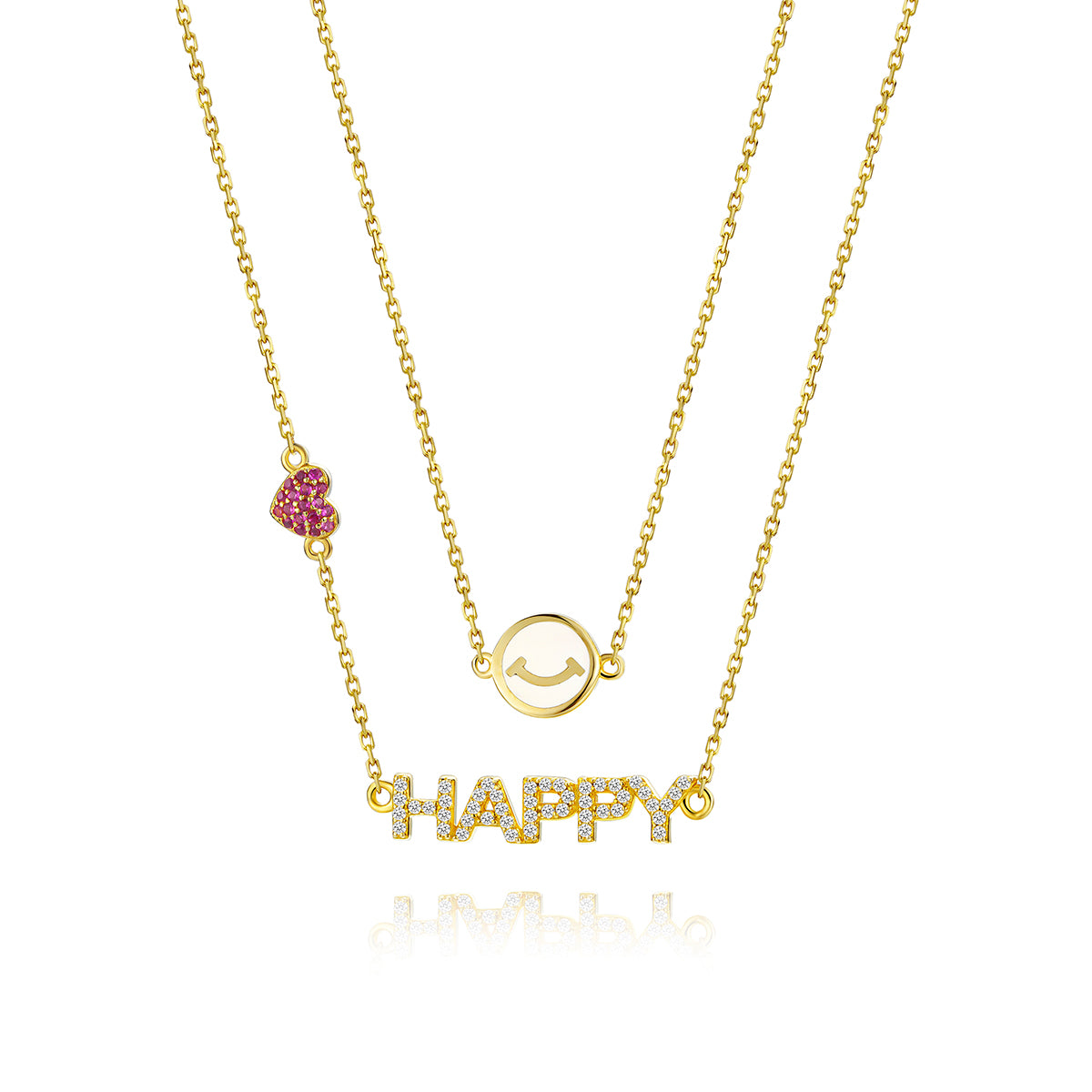 14K Gold Happy Necklace